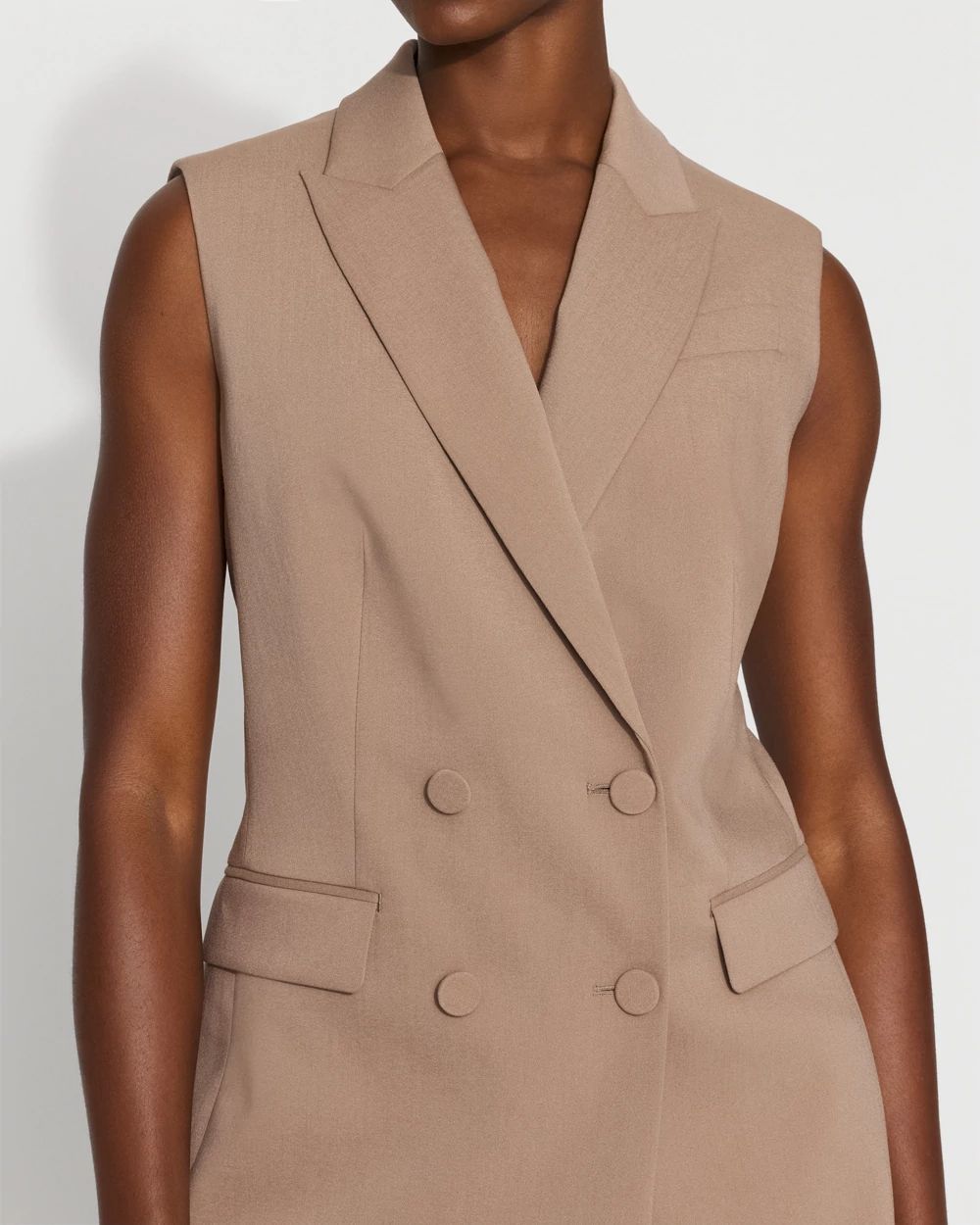 【ま】ENFOLD DOUBLE SUIT VEST Double-Breasted Vest | White House Black Market